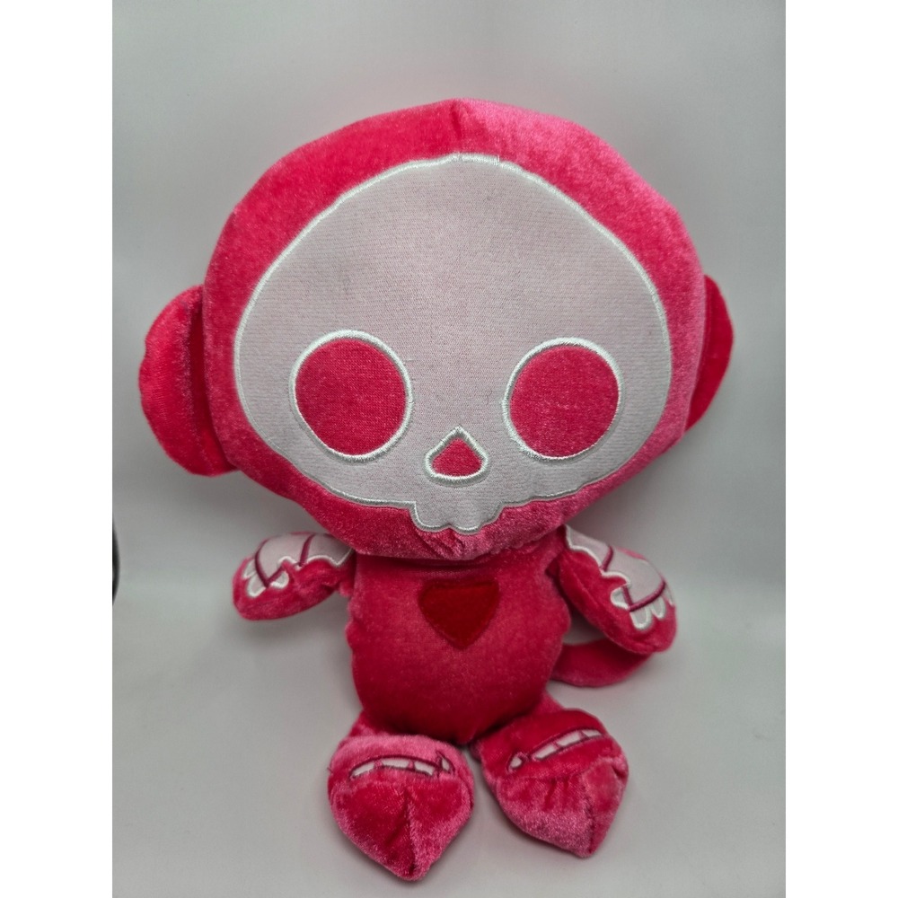 Skelanimals Marcy Monkey Plush Hot Pink Skeleton Stuffed Animal 8" Heart 2000s